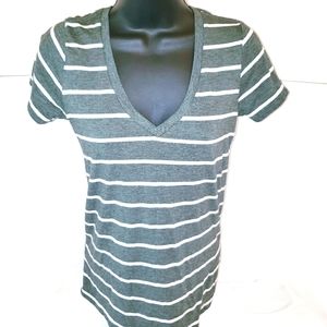 Wet seal striped v neck tshirt